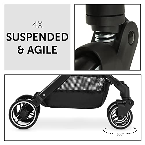 Silla de Paseo Ligera hauck Travel N Care, Ultraligera y Reclinable, desde Recién Nacido hasta 22 kg, Plegado Compacto, Suspensión y Protección Solar UV 50+, Color Negro
