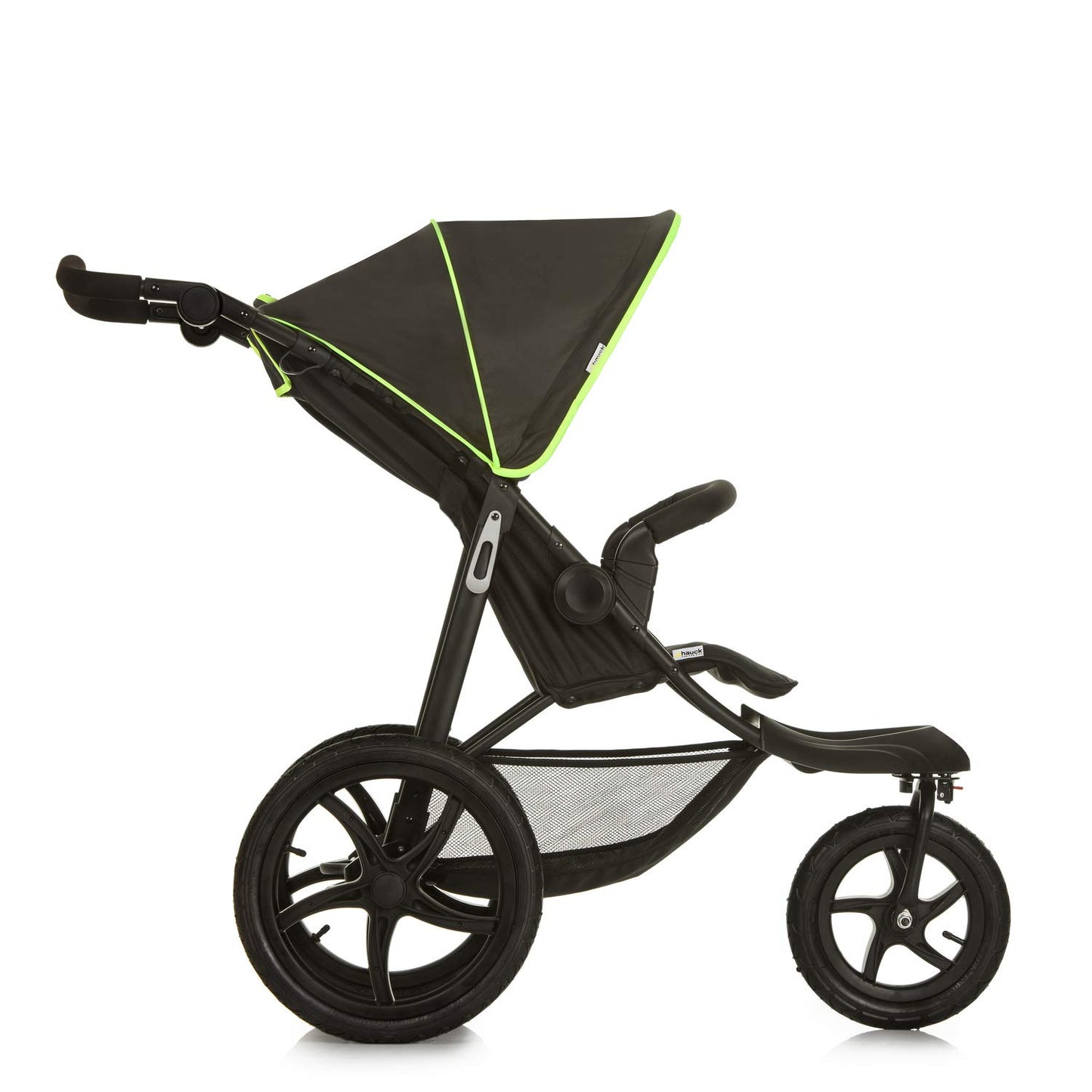 hauck Runner Silla de Paseo de 3 Ruedas con Suspensión, Neumáticos Todoterreno, Plegado Compacto, desde el Nacimiento hasta 22 kg, Color Negro/Neón