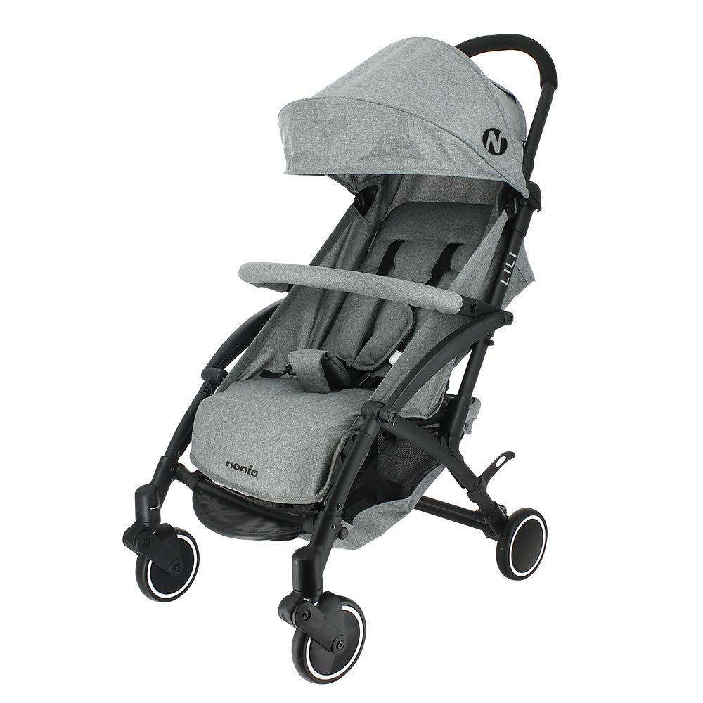 Nania - Silla de paseo LILI ligera y compacta - Para niños de 0 a 36 meses - Respaldo ajustable con posición tumbada - Plegado rápido y compacto (gris)