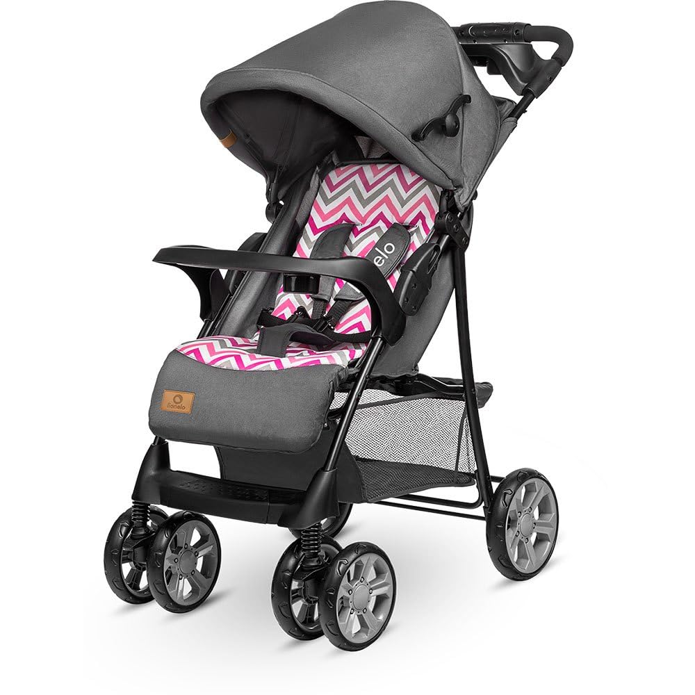 LIONELO Emma Plus Silla de paseo hasta 15 kg 6-36M Respaldo ajustable Cinturón de seguridad de 5 puntos Capucha profunda Organizador para padres