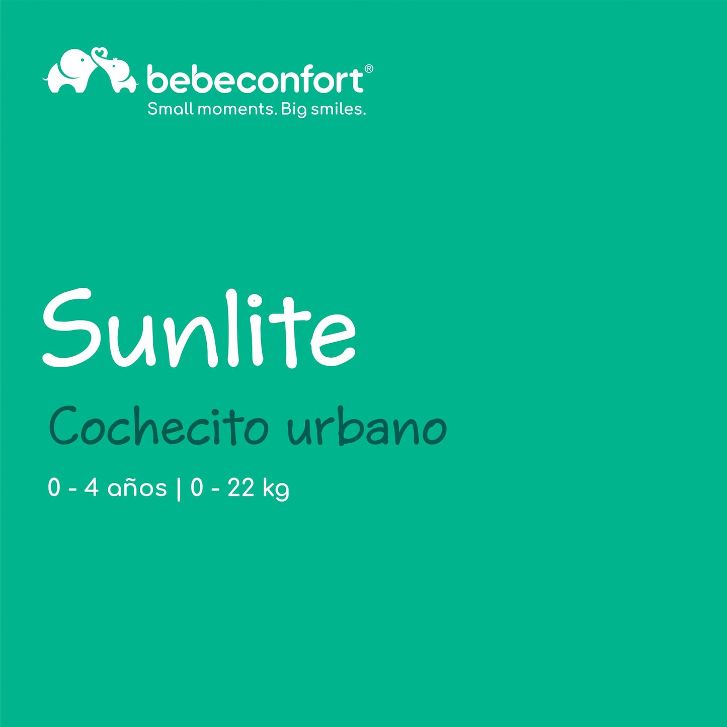 Bebeconfort Sunlite, Silla paseo bebé, 0-4 años(máx. 22kg), Silla de paseo ligera (7,2kg), Posición tumbada, Plegado automático y compacto, Reclinado con 1 mano, Gran Cesta (5 kg), Tinted Grey