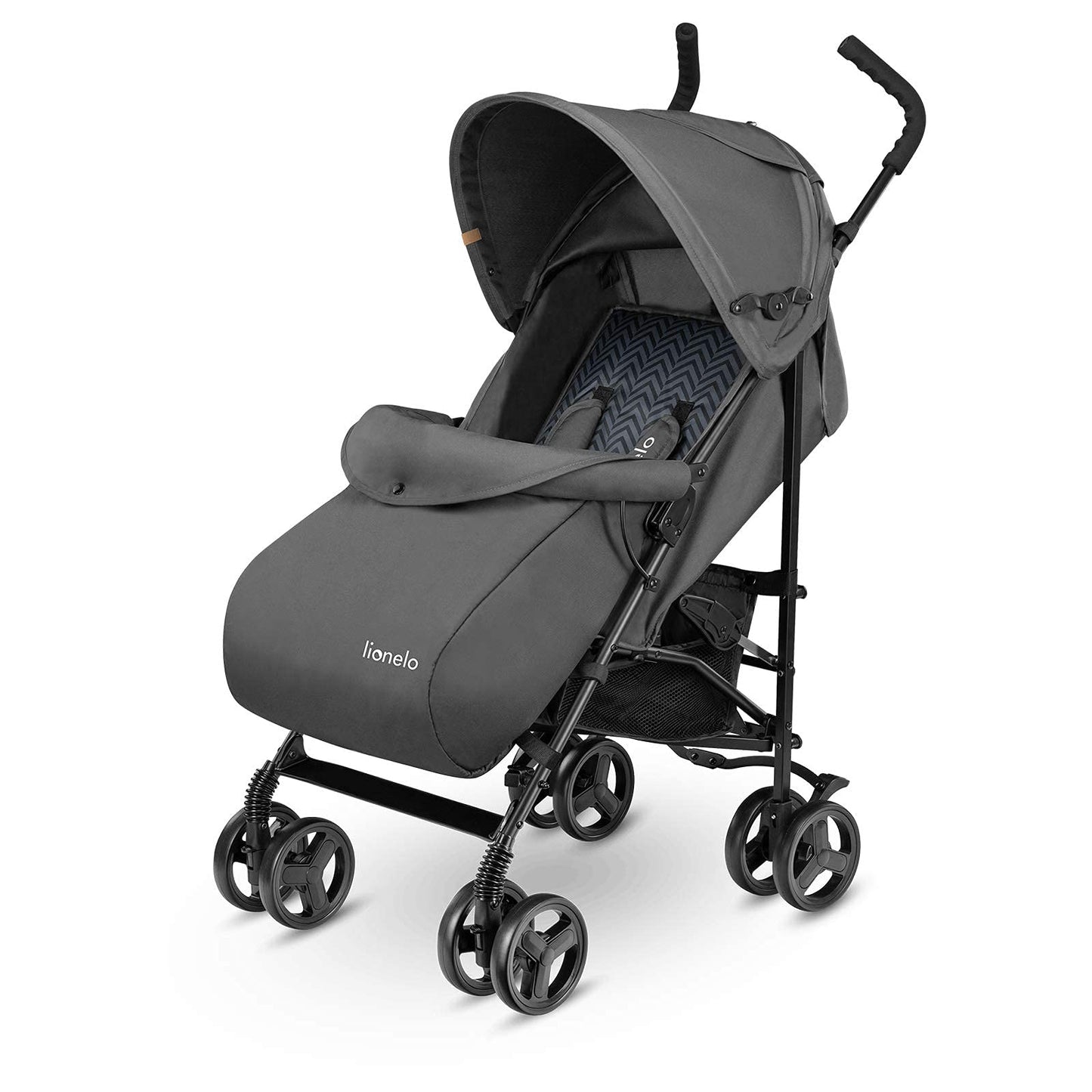 LIONELO Silla de Paseo Ligera Elia para Bebés hasta 15 kg, Carrito de Bebé Plegable con Asiento Reclinable, Capota XXL, Cesta y Mosquitera, de 6 a 36 Meses