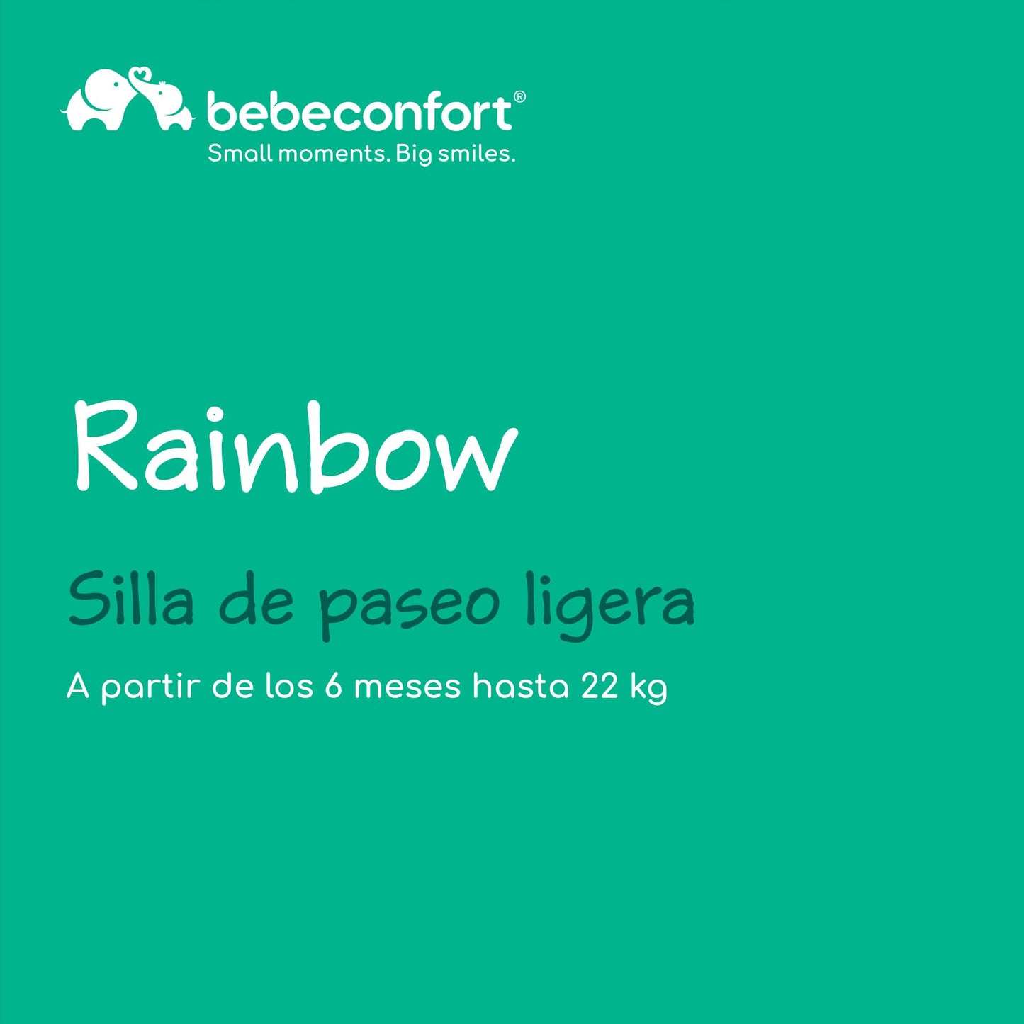 Bebeconfort Rainbow Silla de paseo ligera y reclinable multi posiciónes, plegable con cierre compacto, para niños 6 meses-4 años hasta 22 kg, color Mineral Green