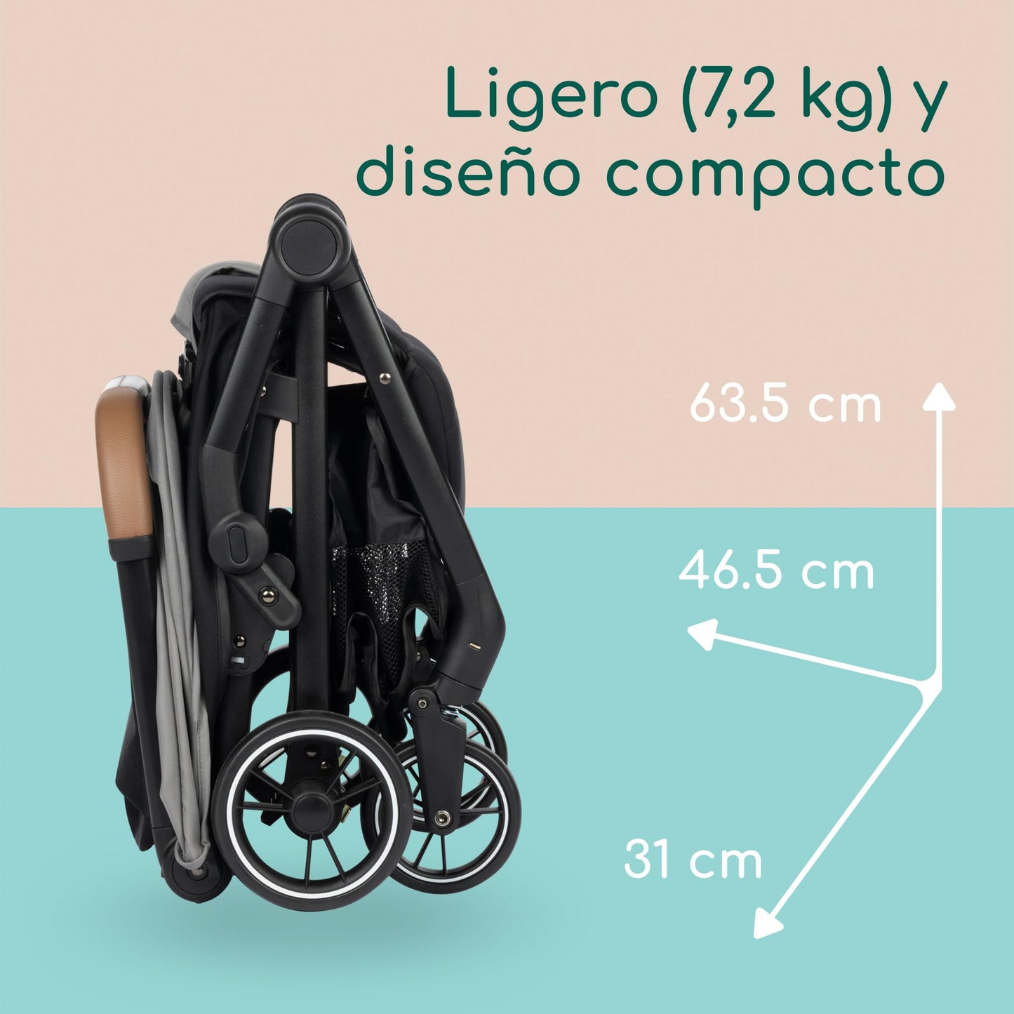 Bebeconfort Sunlite, Silla paseo bebé, 0-4 años(máx. 22kg), Silla de paseo ligera (7,2kg), Posición tumbada, Plegado automático y compacto, Reclinado con 1 mano, Gran Cesta (5 kg), Tinted Grey