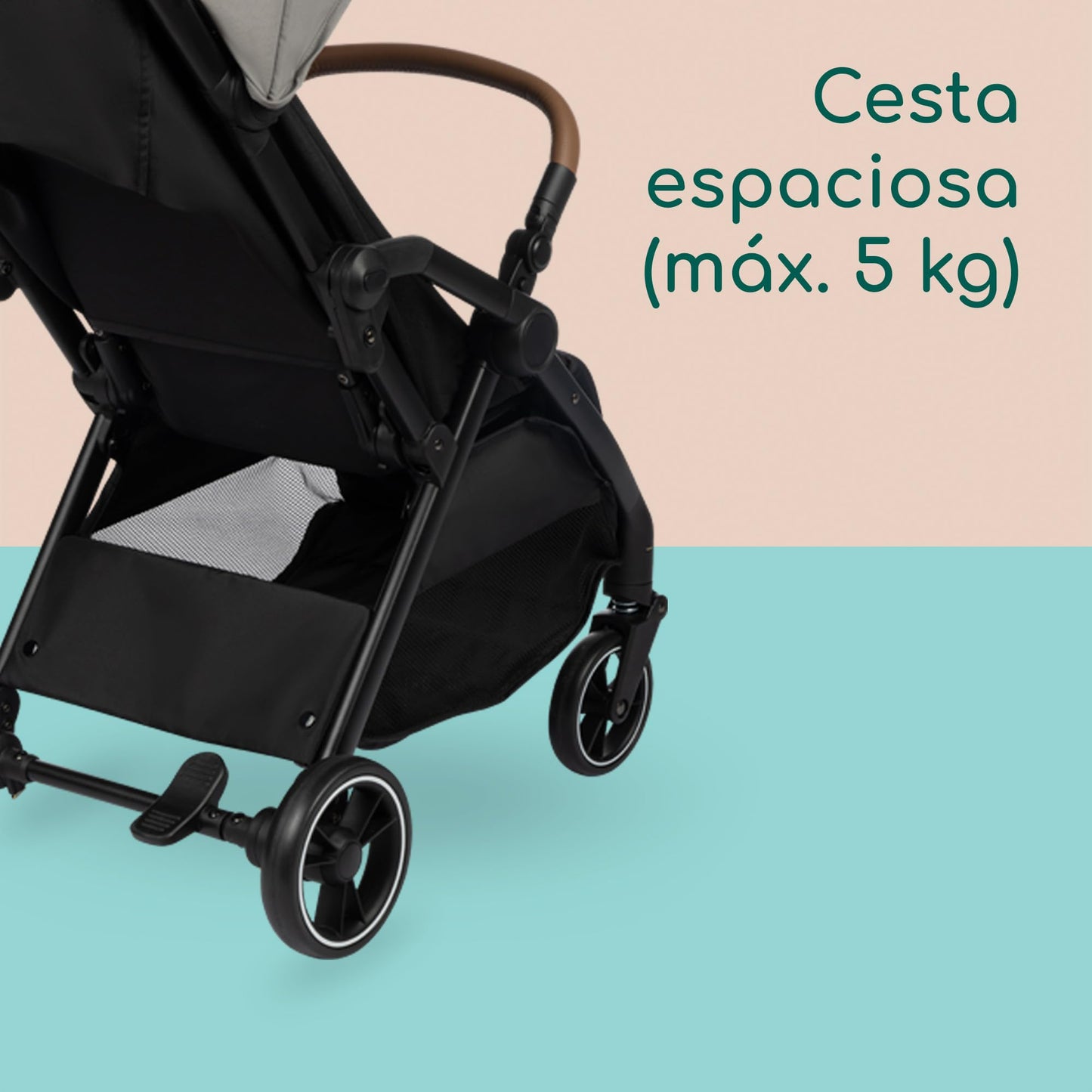 Bebeconfort Sunlite, Silla paseo bebé, 0-4 años(máx. 22kg), Silla de paseo ligera (7,2kg), Posición tumbada, Plegado automático y compacto, Reclinado con 1 mano, Gran Cesta (5 kg), Tinted Grey