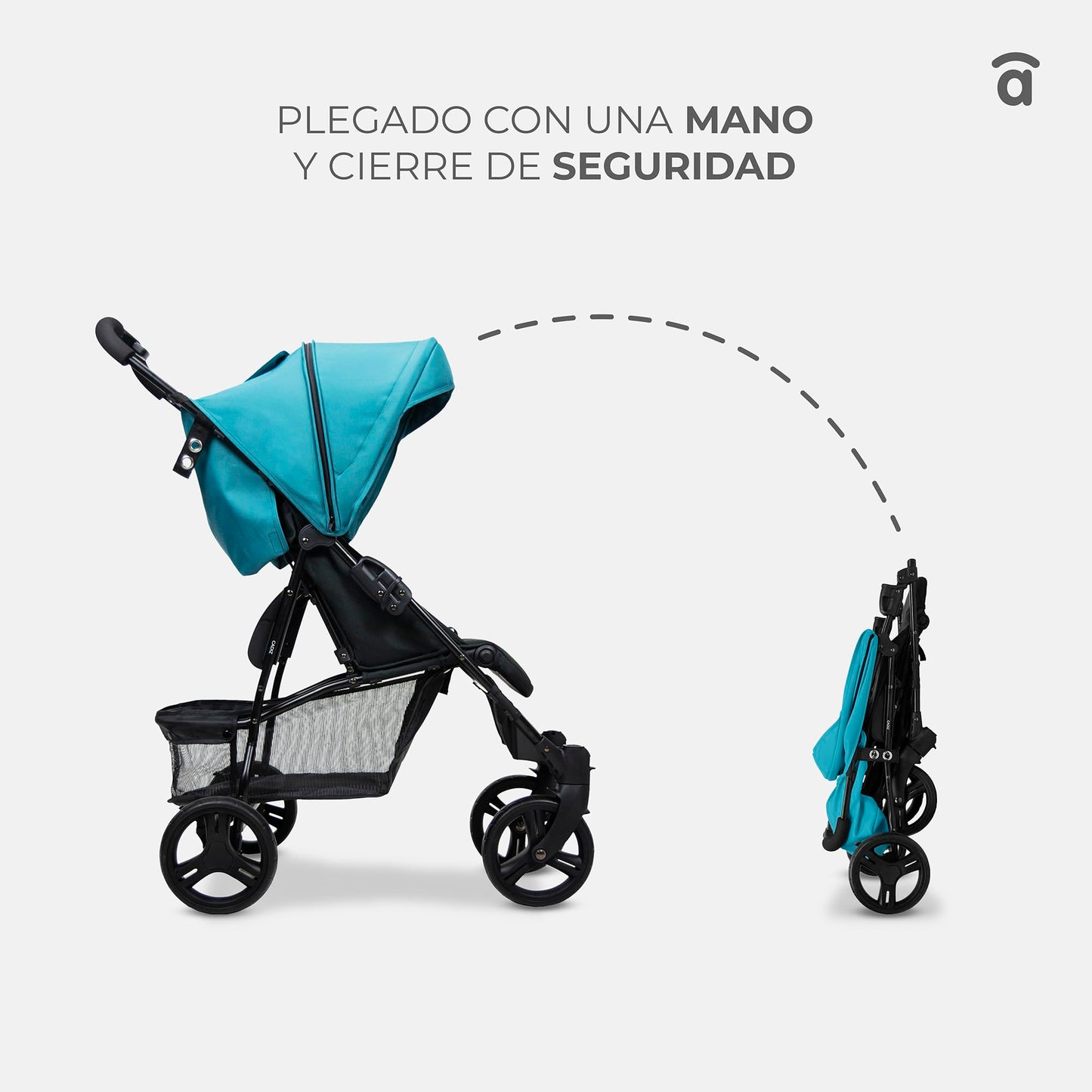 Silla de Paseo Ultraligera Asalvo CÁDIZ para Bebé, Reclinable, con Capota SPF50+ y Ventana, Arnés de 5 Puntos, Hasta 17 kg, Color Rosa