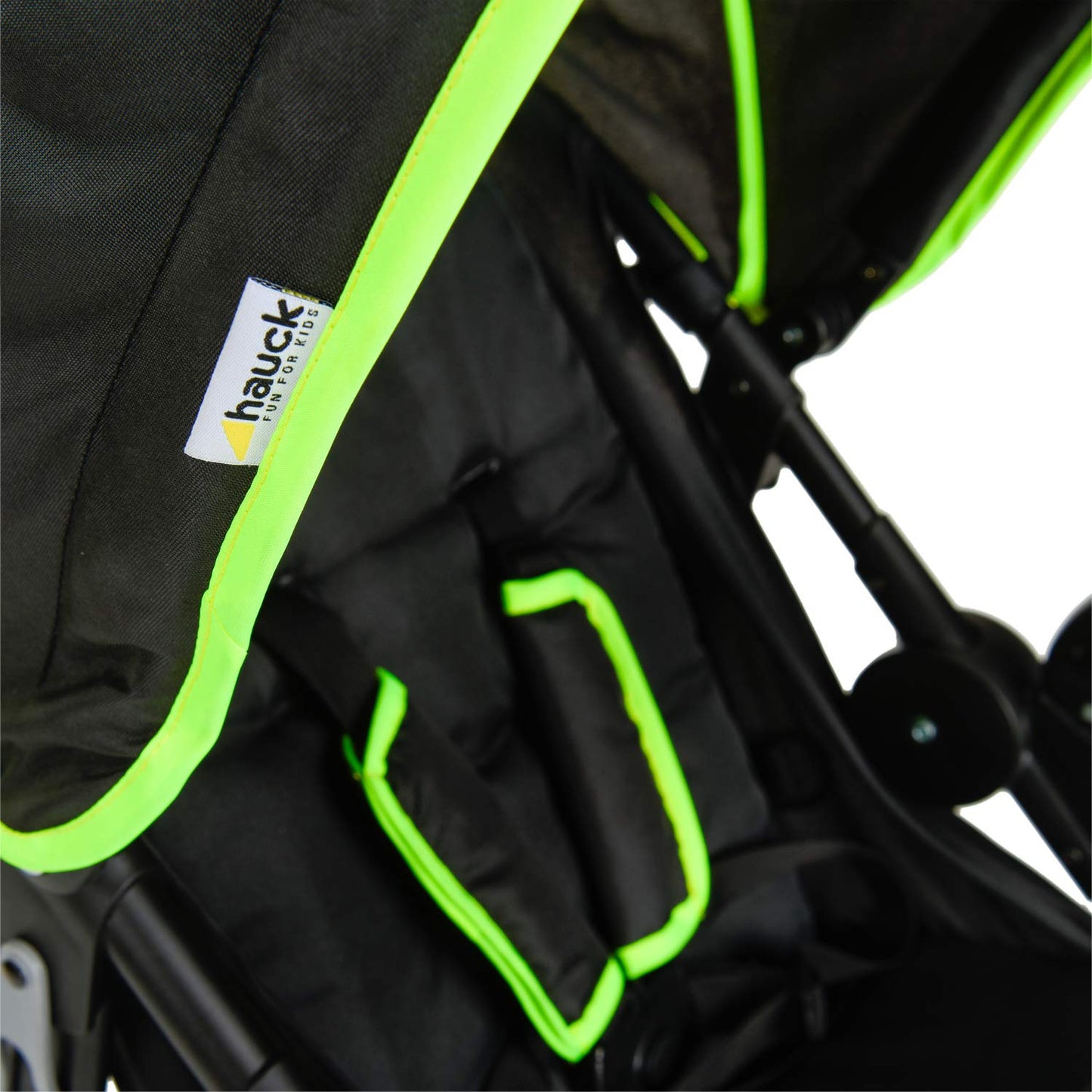 hauck Runner Silla de Paseo de 3 Ruedas con Suspensión, Neumáticos Todoterreno, Plegado Compacto, desde el Nacimiento hasta 22 kg, Color Negro/Neón