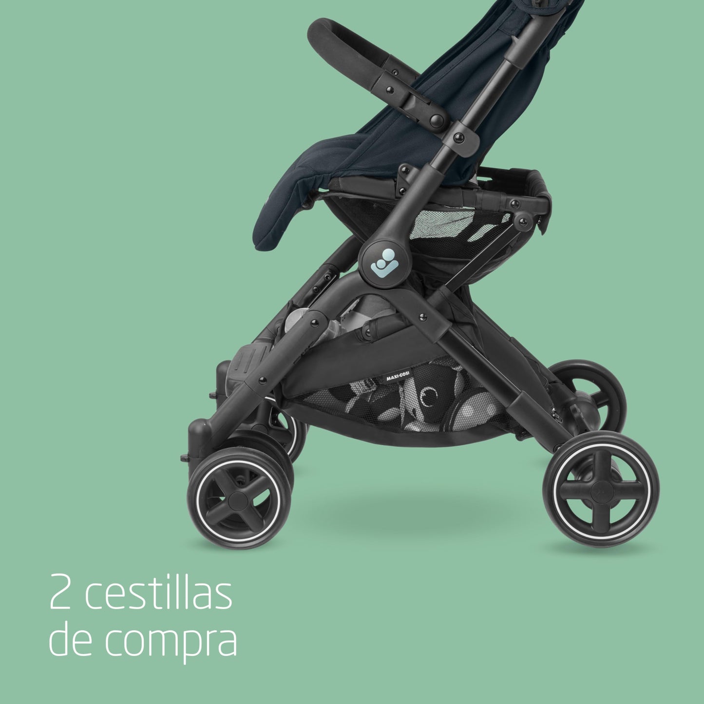 Maxi-Cosi Lara2, Silla paseo ligera, 0-4 años, 0-22 kg, silla paseo bebe, silla paseo compacta y ligera, 3 reclinaciones, reclinación total, plegado automático, Essential Graphite