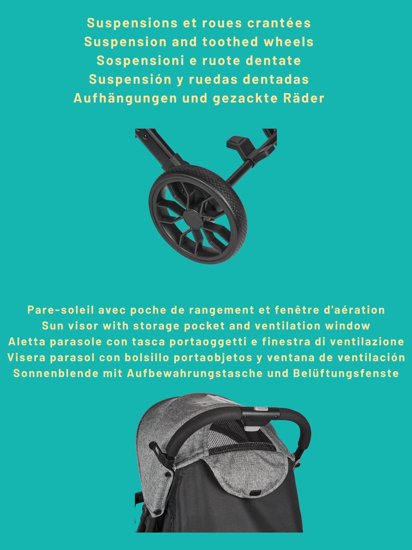 Cochecito de Paseo Nania Myla, Reclinable y Compacto, desde 0 a 4 Años (hasta 22 kg), Plegado tipo Trolley, Ligero (7,5 kg), Gran Cesta de Almacenamiento