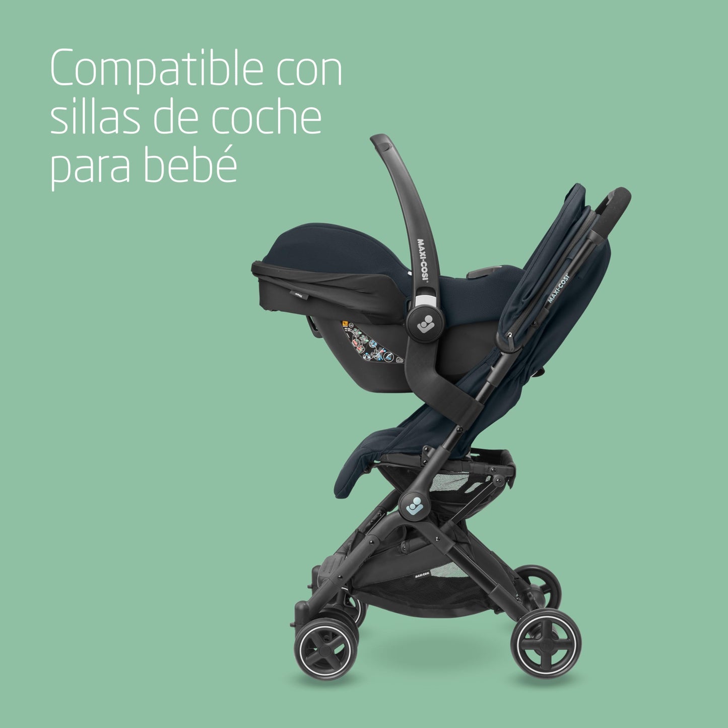 Maxi-Cosi Lara2, Silla paseo ligera, 0-4 años, 0-22 kg, silla paseo bebe, silla paseo compacta y ligera, 3 reclinaciones, reclinación total, plegado automático, Essential Graphite