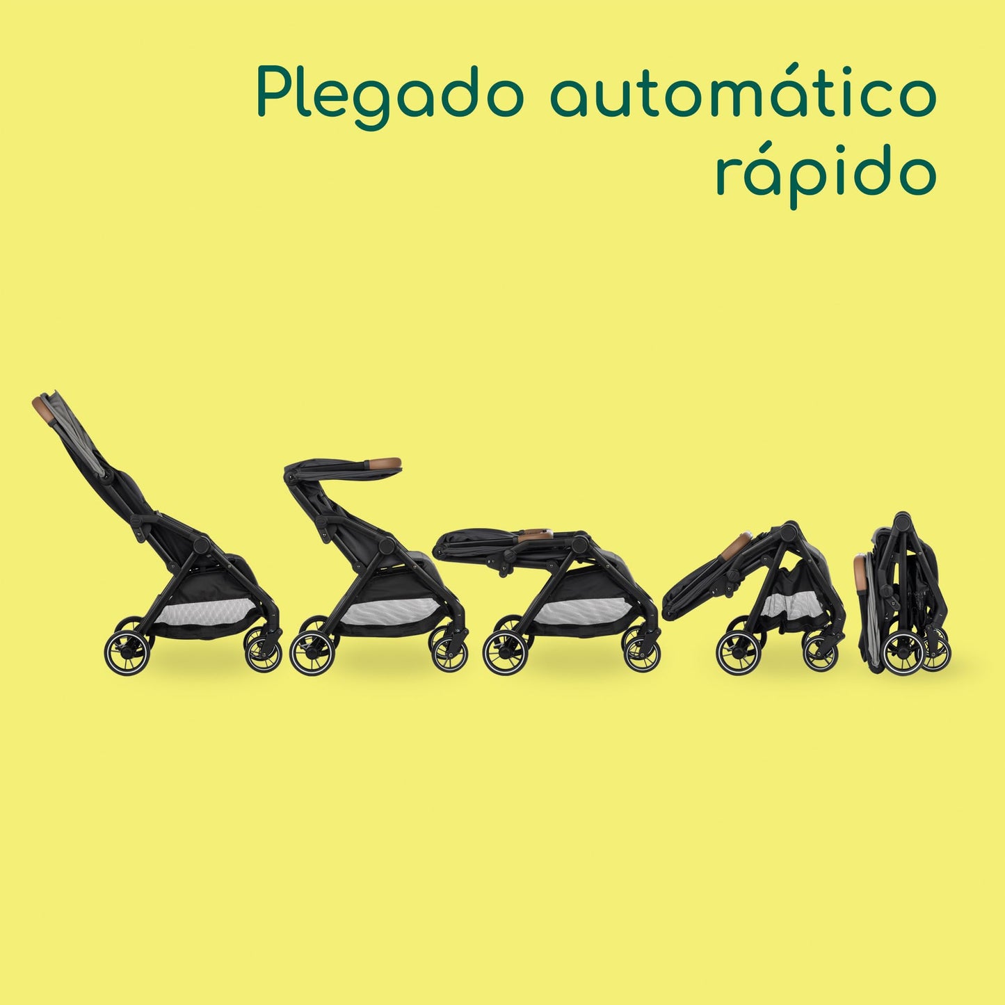 Bebeconfort Sunlite, Silla paseo bebé, 0-4 años(máx. 22kg), Silla de paseo ligera (7,2kg), Posición tumbada, Plegado automático y compacto, Reclinado con 1 mano, Gran Cesta (5 kg), Tinted Grey