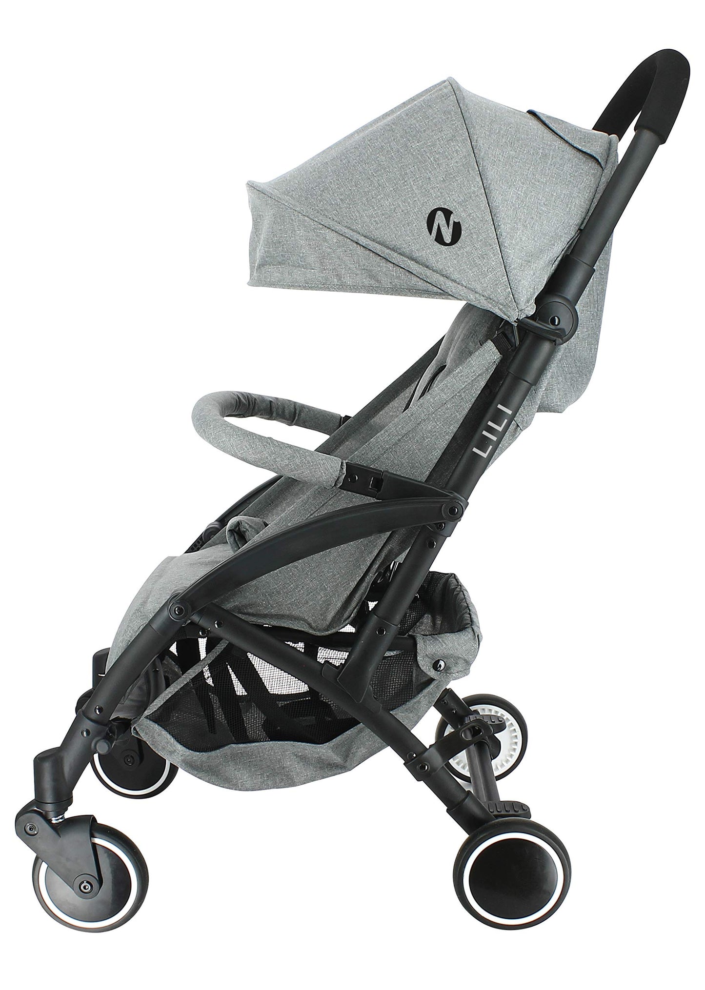 Nania - Silla de paseo LILI ligera y compacta - Para niños de 0 a 36 meses - Respaldo ajustable con posición tumbada - Plegado rápido y compacto (gris)