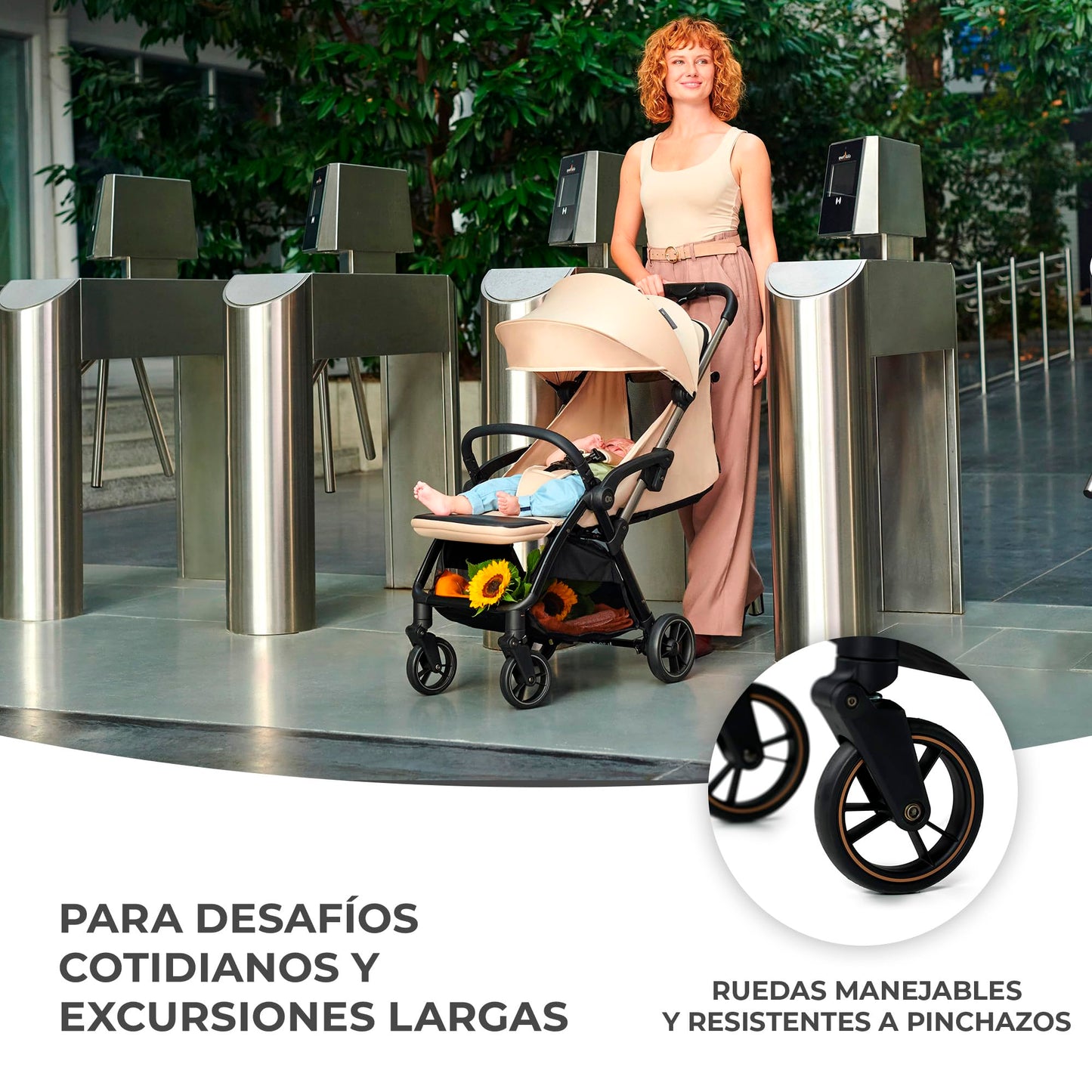Kinderkraft APINO Silla de Paseo Ligera con Plegado Automático, Respaldo Reclinable y Posición Tumbada, Impermeable, hasta 24 kg, Color Negro