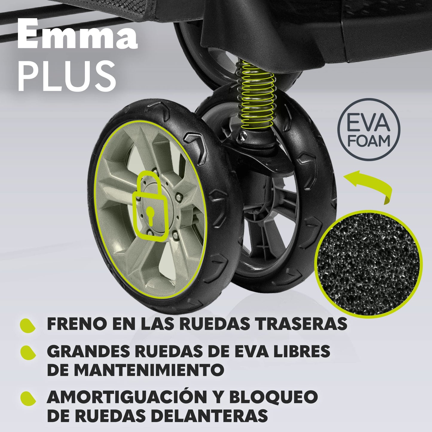 LIONELO Emma Plus Silla de paseo hasta 15 kg 6-36M Respaldo ajustable Cinturón de seguridad de 5 puntos Capucha profunda Organizador para padres