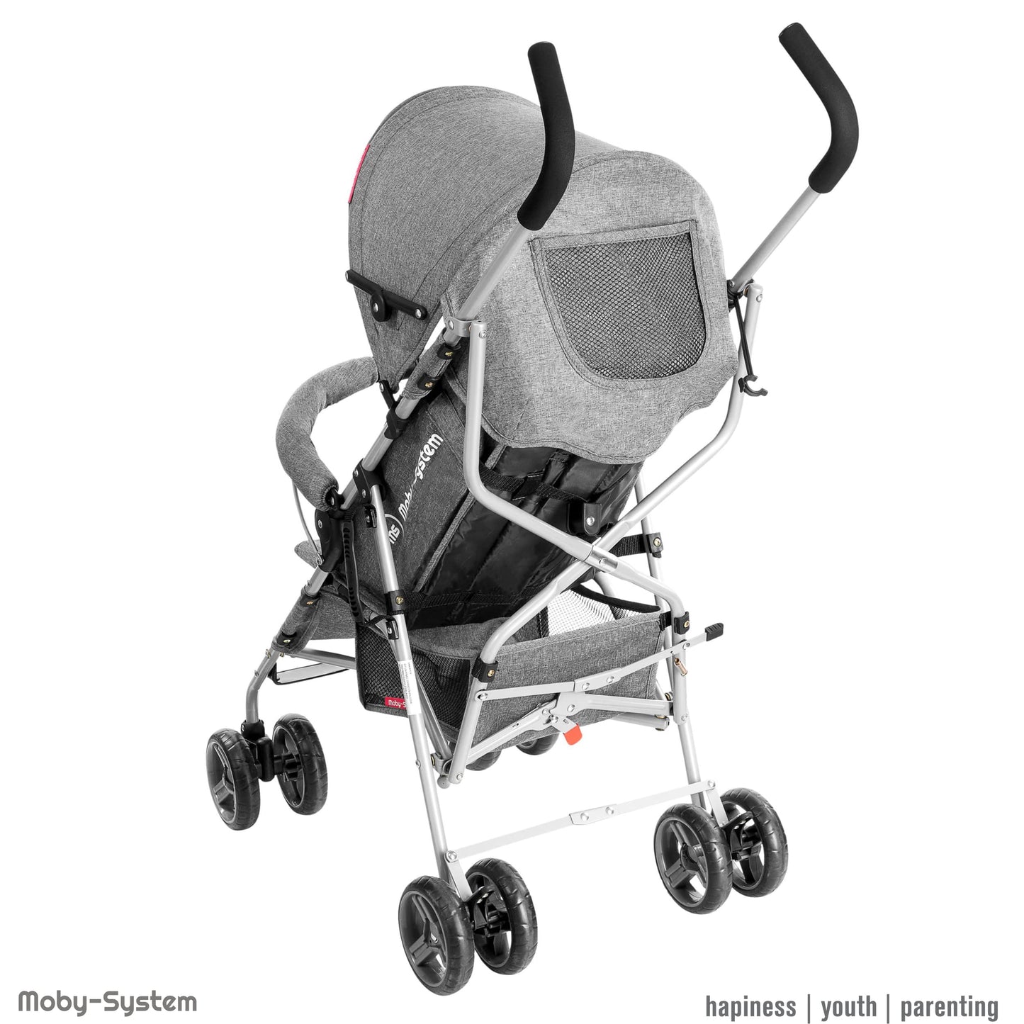Moby-System Silla de Paseo Ligera y Plegable para Bebé, con Sombrilla, Arnés de 5 Puntos y Capacidad de hasta 15 kg