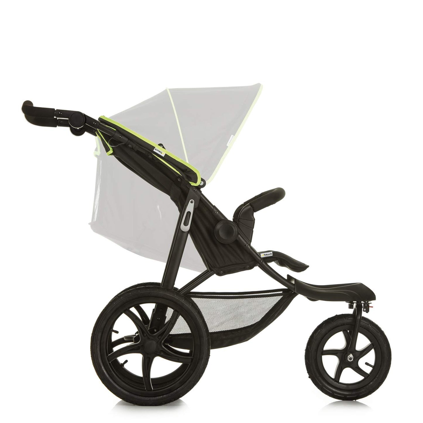 hauck Runner Silla de Paseo de 3 Ruedas con Suspensión, Neumáticos Todoterreno, Plegado Compacto, desde el Nacimiento hasta 22 kg, Color Negro/Neón