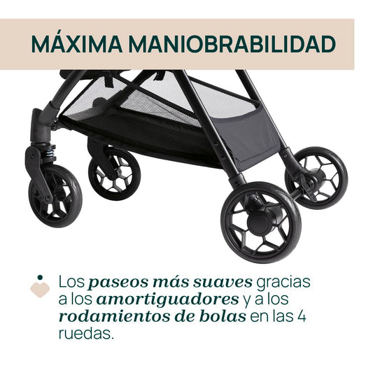 Chicco Urbino Silla de Paseo, Desde nascimiento hasta 22 Kg, Carrito Bebé, Plegado automatico con una sola mano, Compacto y Ligero, Capota con Protección UV50+, Respaldo Ajustable y Reclinable, Negro