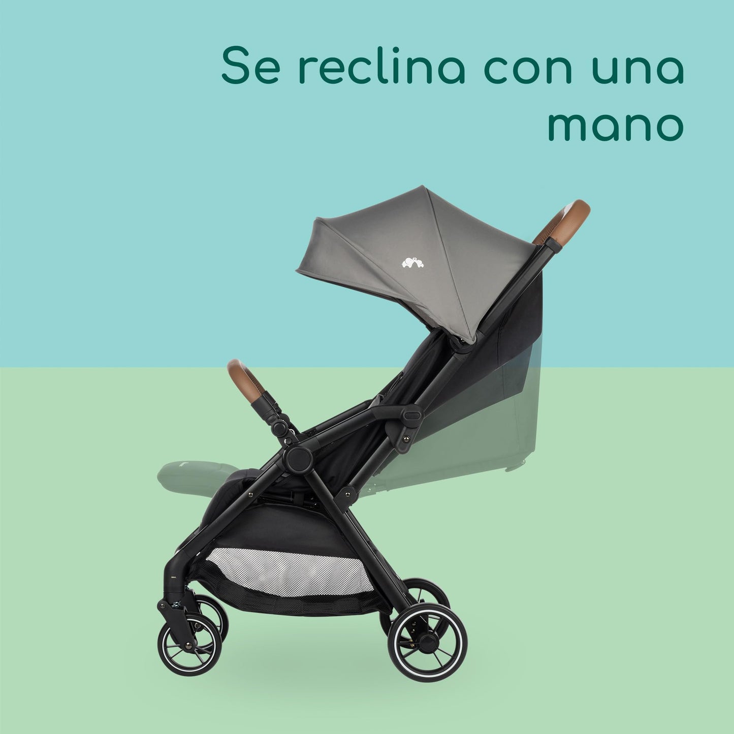 Bebeconfort Sunlite, Silla paseo bebé, 0-4 años(máx. 22kg), Silla de paseo ligera (7,2kg), Posición tumbada, Plegado automático y compacto, Reclinado con 1 mano, Gran Cesta (5 kg), Tinted Grey