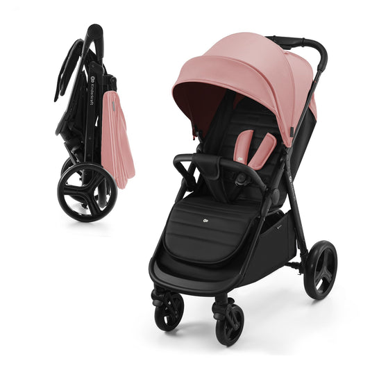 Kinderkraft RINE Silla de Paseo, Carrito bebé, cochecito bebé, Suspensión, Impermeable con UPF 50+, Plegable, Fácil de Plegar, Rosa
