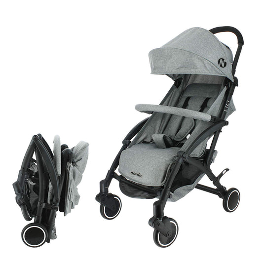Nania - Silla de paseo LILI ligera y compacta - Para niños de 0 a 36 meses - Respaldo ajustable con posición tumbada - Plegado rápido y compacto (gris)