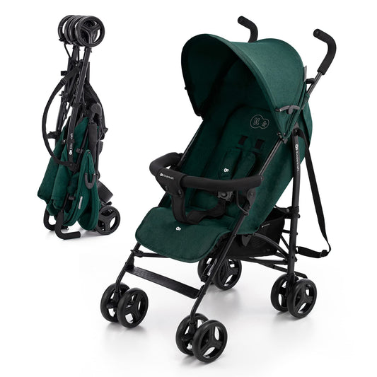 Kinderkraft TIK Silla de Paseo Ligera y Plegable, Respaldo Reclinable hasta Posición Tumbada, 6,5 kg, Material Impermeable, Color Verde