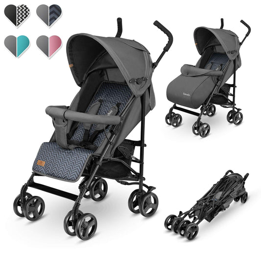 LIONELO Silla de Paseo Ligera Elia para Bebés hasta 15 kg, Carrito de Bebé Plegable con Asiento Reclinable, Capota XXL, Cesta y Mosquitera, de 6 a 36 Meses