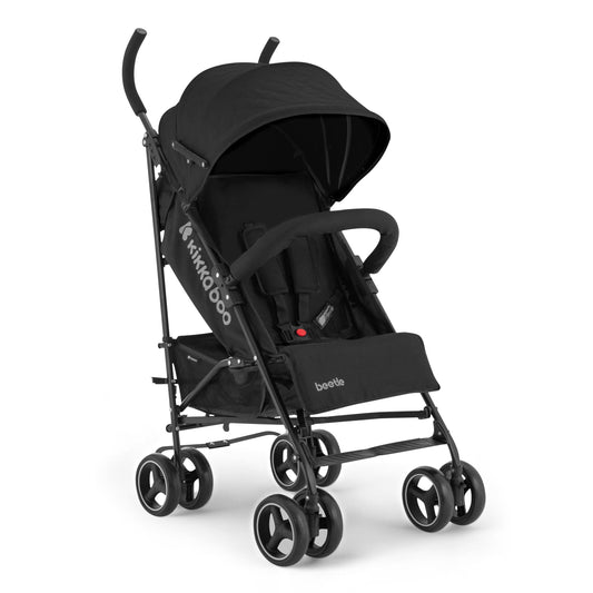 Silla de Paseo KikkaBoo BEETLE, Ligera y Compacta, Plegado Fácil, Apta hasta 22 kg, Color Negro