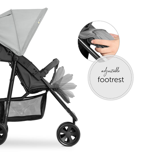 hauck Citi Neo 3 Silla de Paseo Ultraligera con 3 Ruedas, Reclinable desde Recién Nacido hasta 22 kg, Plegado Compacto, Color Gris