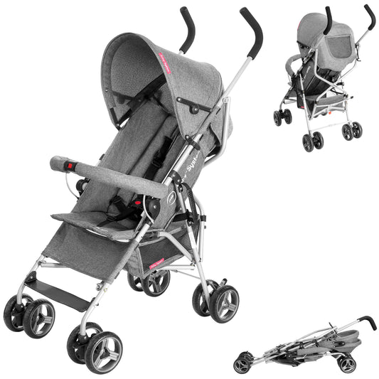 Moby-System Silla de Paseo Ligera y Plegable para Bebé, con Sombrilla, Arnés de 5 Puntos y Capacidad de hasta 15 kg